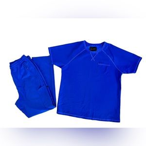 Jaanuu Men’s Scrub Set, Blue. Large